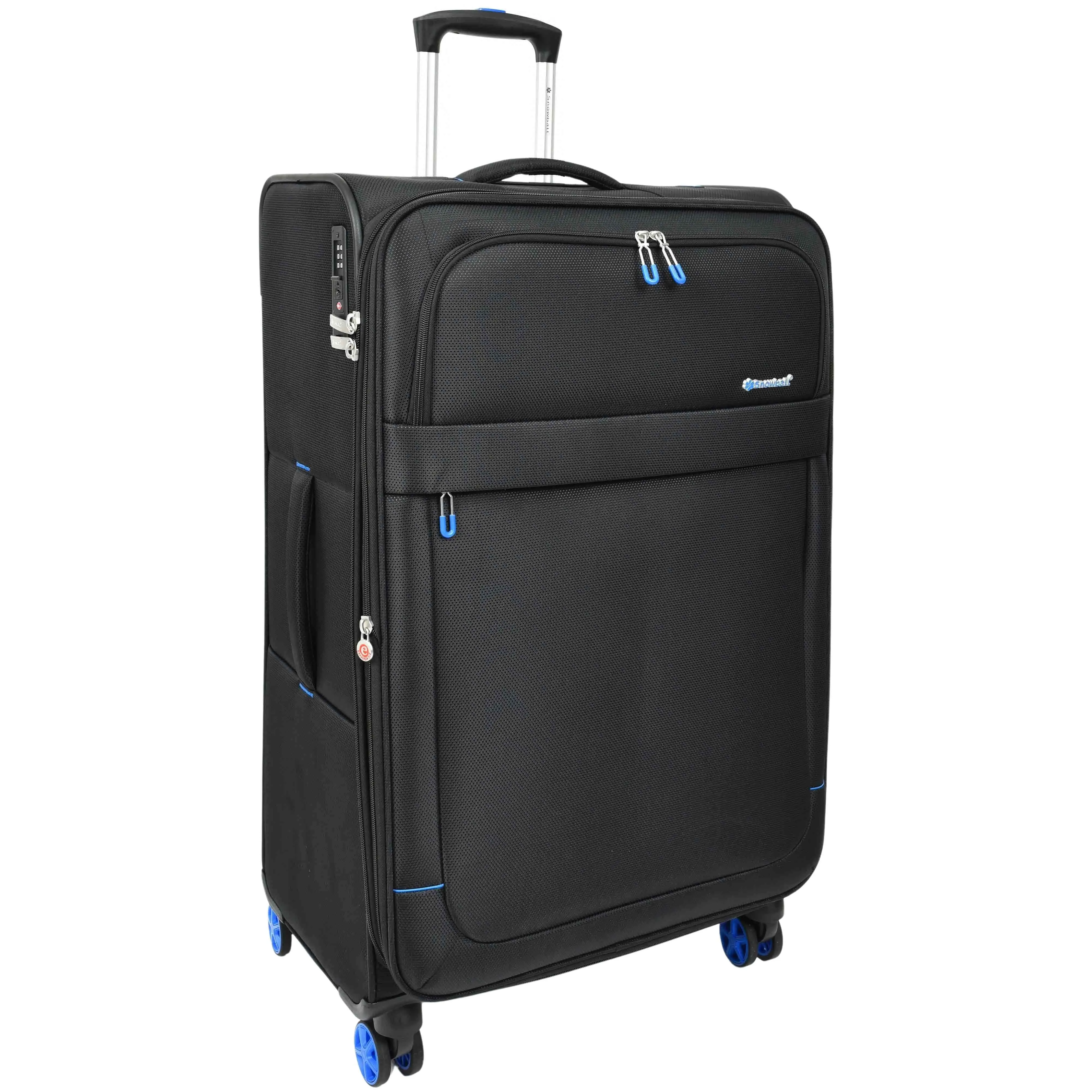 DR627 Eight Spinner Wheeled Soft Expandable Suitcase Black