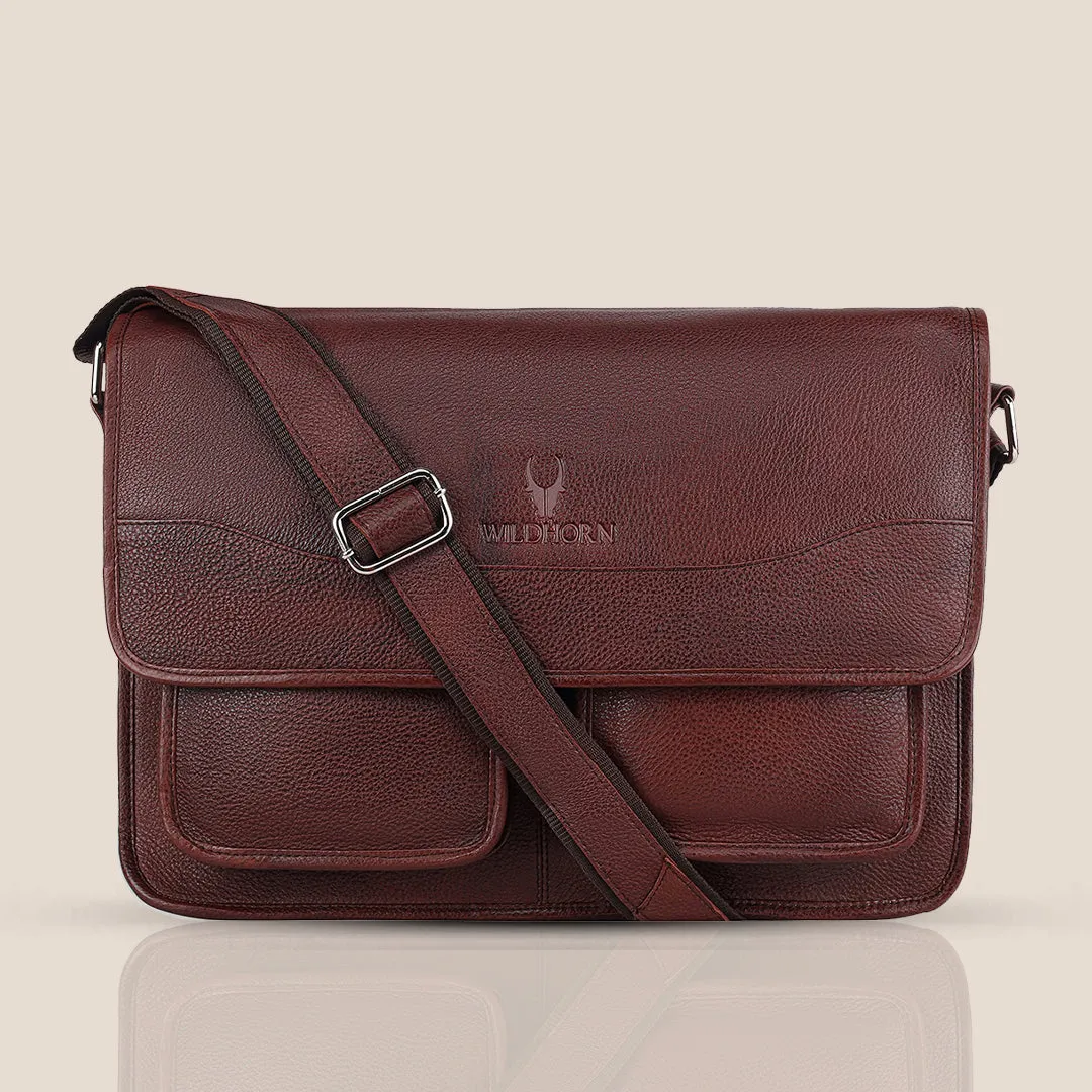 HARLOW Leather Messenger Bag for Men