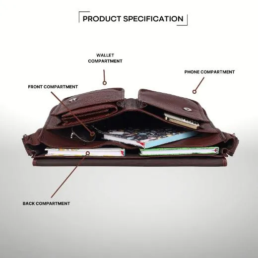 HARLOW Leather Messenger Bag for Men