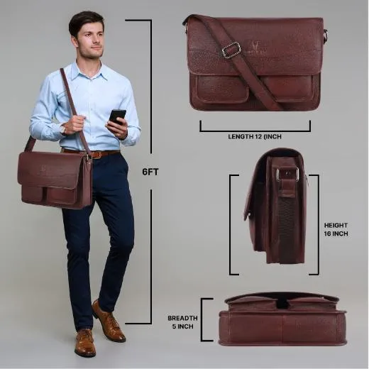 HARLOW Leather Messenger Bag for Men
