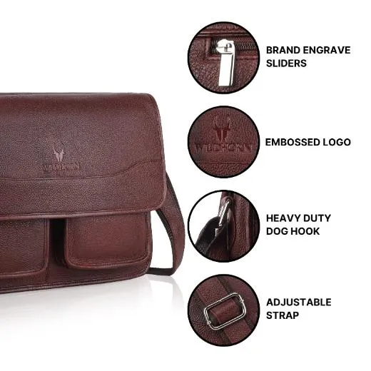 HARLOW Leather Messenger Bag for Men