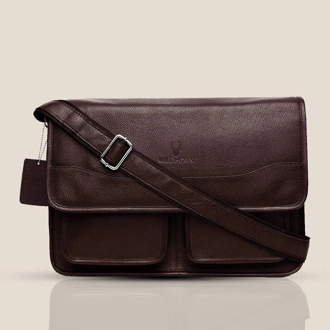 HARLOW Leather Messenger Bag for Men