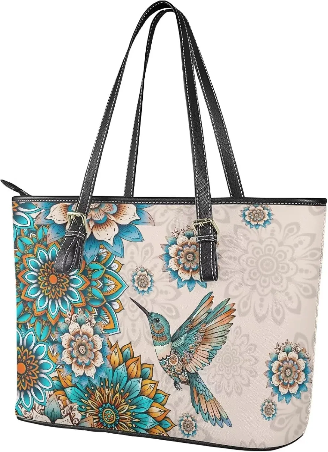 HUGS IDEA Leather Tote Bag for Work Purses Fashion Tote Handbag Large Shoulder Bag Saddle Bag