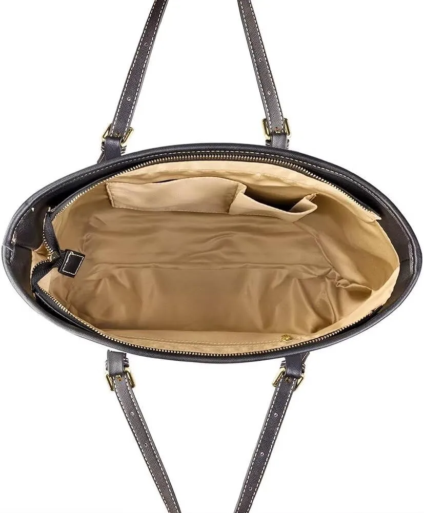 HUGS IDEA Leather Tote Bag for Work Purses Fashion Tote Handbag Large Shoulder Bag Saddle Bag