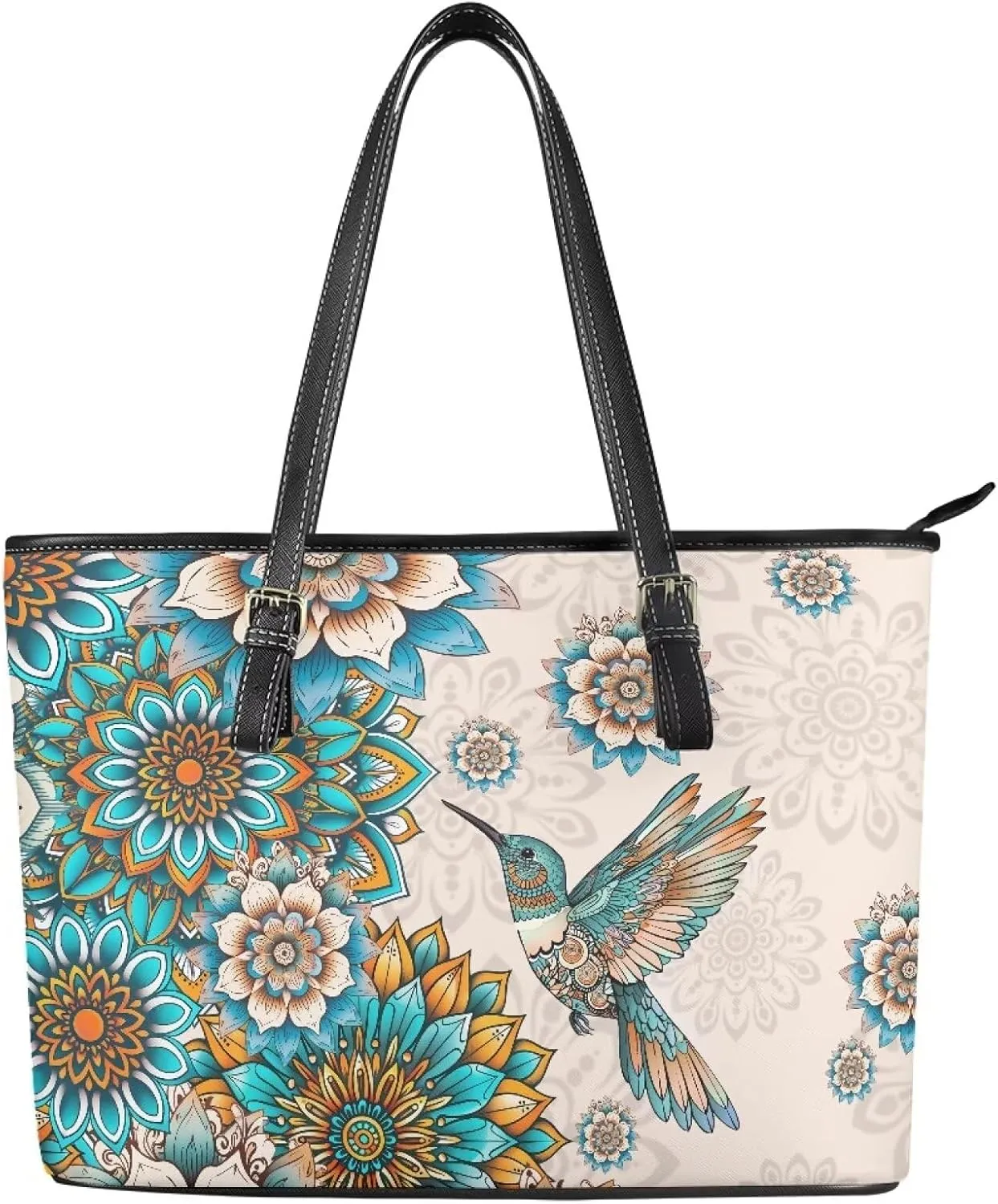 HUGS IDEA Leather Tote Bag for Work Purses Fashion Tote Handbag Large Shoulder Bag Saddle Bag