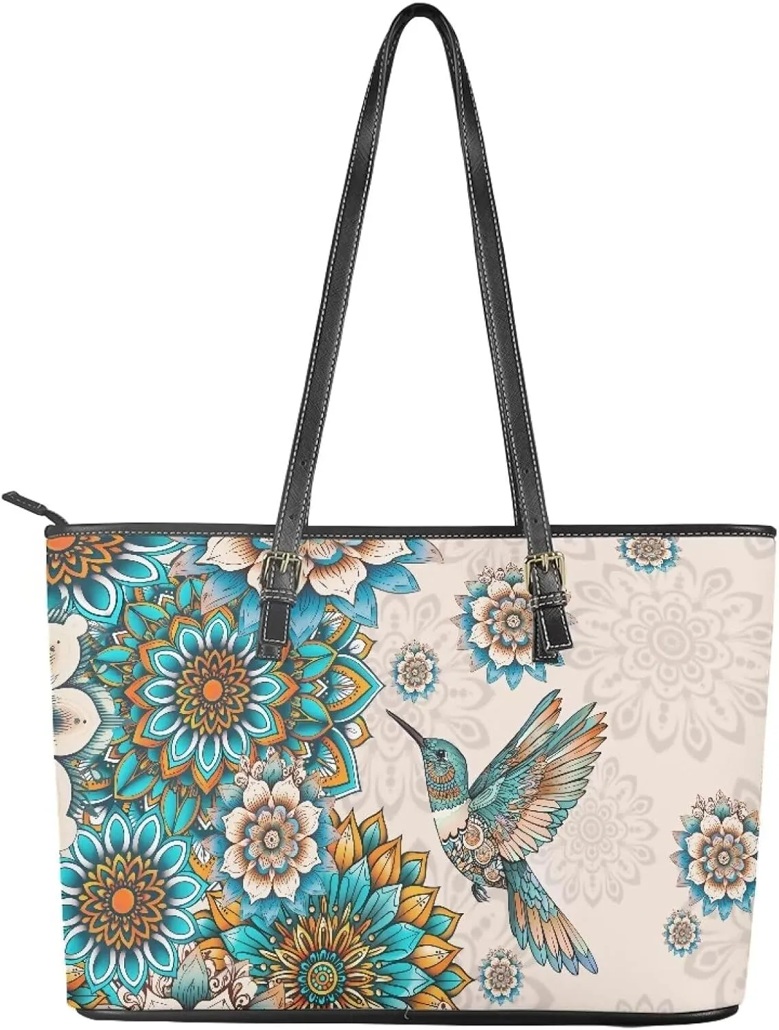 HUGS IDEA Leather Tote Bag for Work Purses Fashion Tote Handbag Large Shoulder Bag Saddle Bag