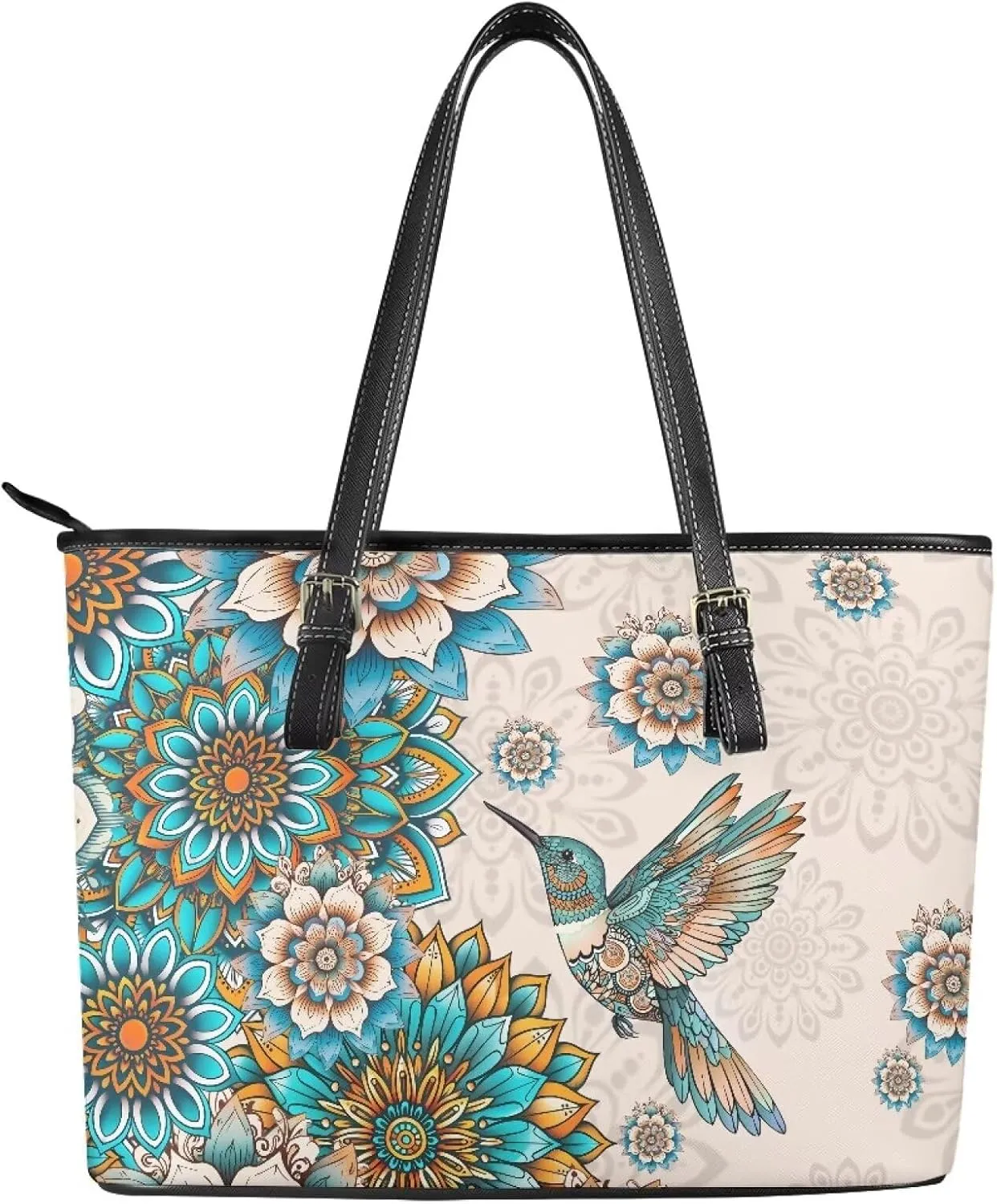 HUGS IDEA Leather Tote Bag for Work Purses Fashion Tote Handbag Large Shoulder Bag Saddle Bag