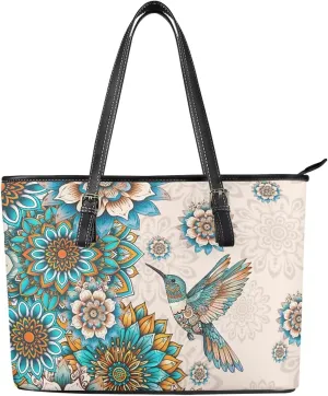 HUGS IDEA Leather Tote Bag for Work Purses Fashion Tote Handbag Large Shoulder Bag Saddle Bag