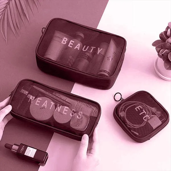 Iconix 3 Piece Cable & Cosmetic Organiser