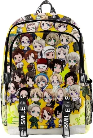 ISaikoy Anime Axis Powers Hetalia Backpack Daypack Laptop Bag 3D Printing School Bag Bookbag 1