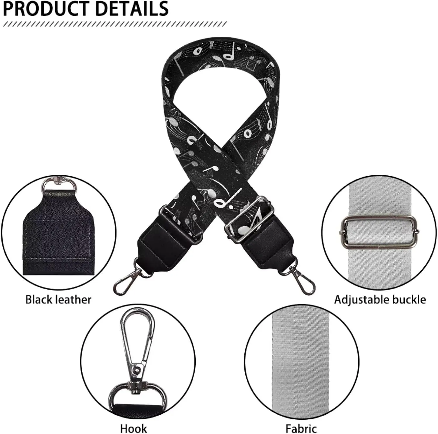 Jeiento Wide Purse Strap Wide Shoulder Strap Adjustable Replacement Belt Soft Guitar Shoulder Straps for Women Girls Gifts