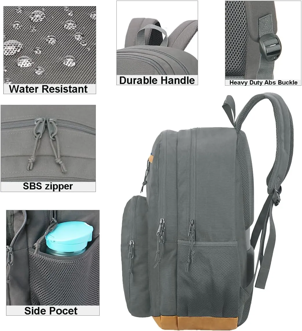 KEOFID classic carry-on travel backpack for men and women, Anti theft laptop backpack with USB charging port, work backpack, backpack for college, water resistent(Grey 19inches)