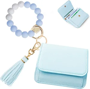 Keychain Wallet RFID Wristlet Wallets for Women,Small Wallets Woman Key Chain Wallet with Coin Pocket and Id Window