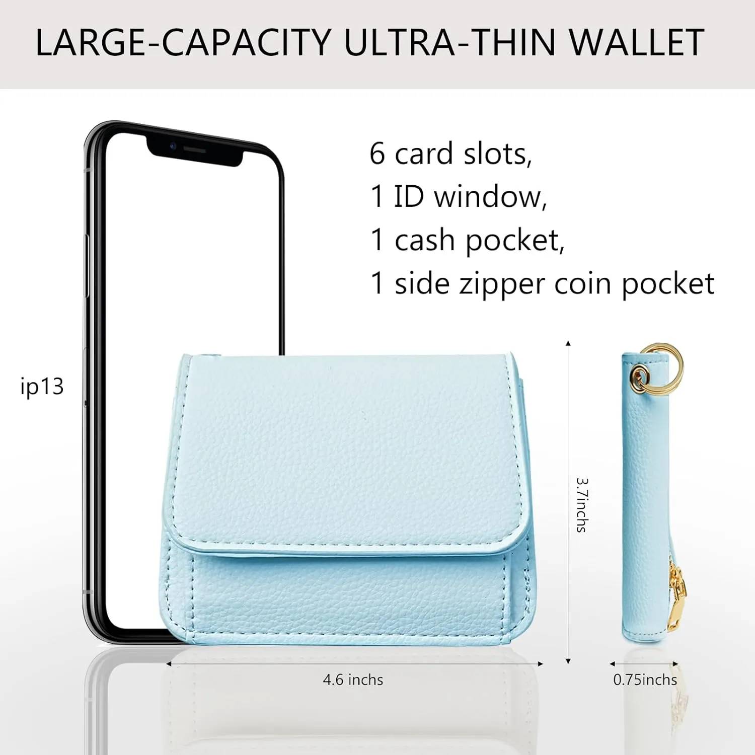 Keychain Wallet RFID Wristlet Wallets for Women,Small Wallets Woman Key Chain Wallet with Coin Pocket and Id Window