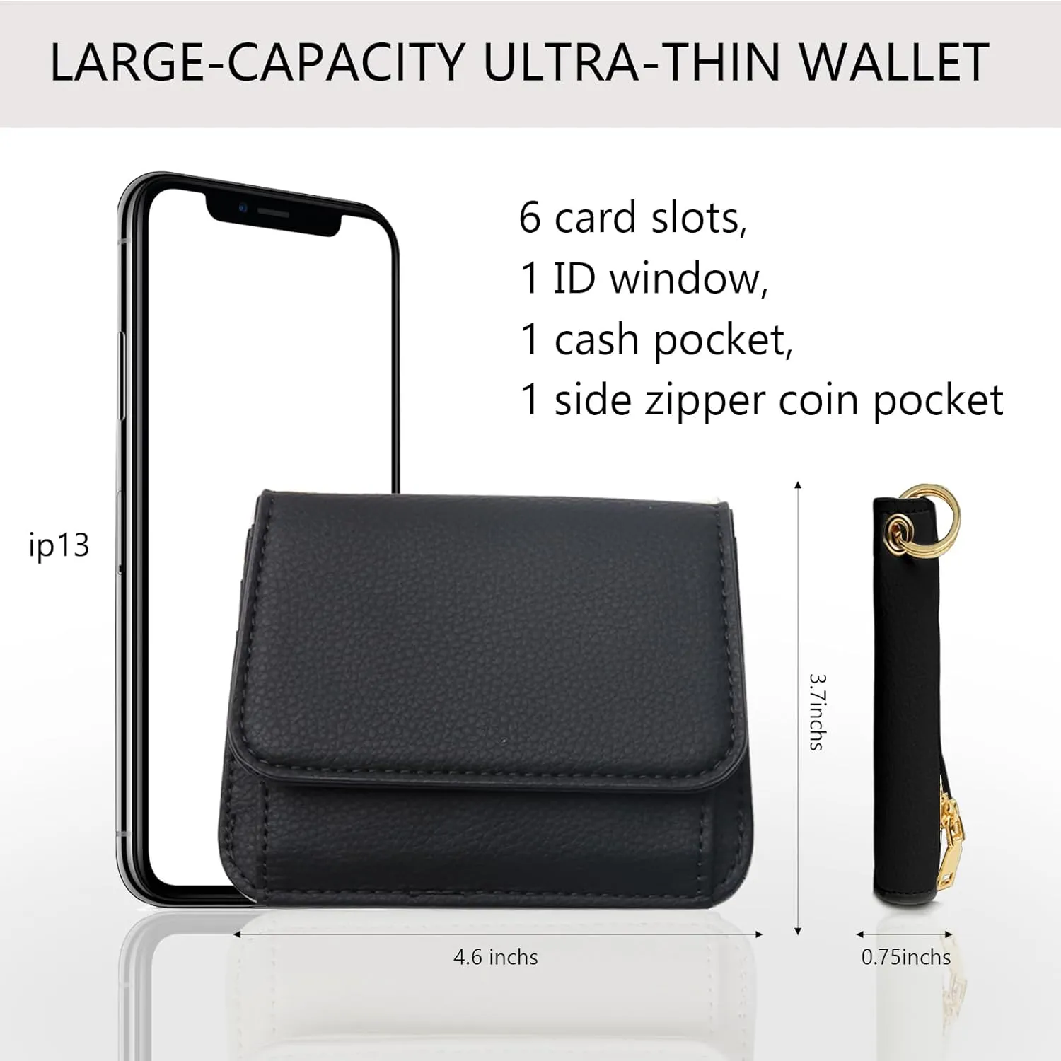 Keychain Wallet RFID Wristlet Wallets for Women,Small Wallets Woman Key Chain Wallet with Coin Pocket and Id Window