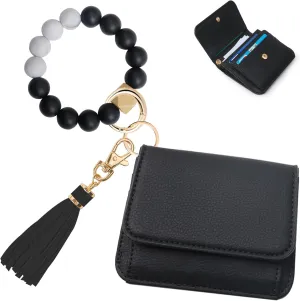 Keychain Wallet RFID Wristlet Wallets for Women,Small Wallets Woman Key Chain Wallet with Coin Pocket and Id Window