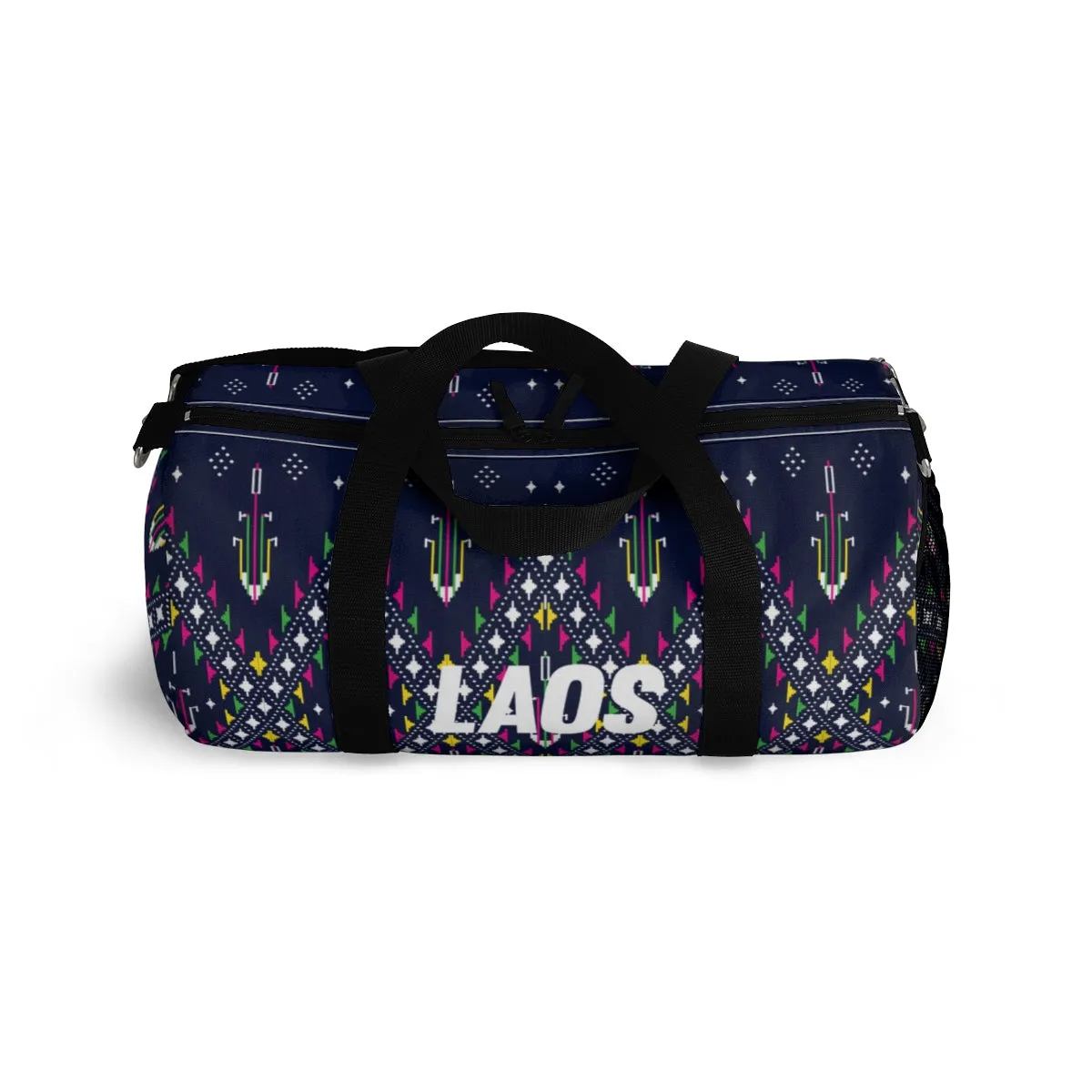 Lao Navy Traditional Textile Duffle Bag