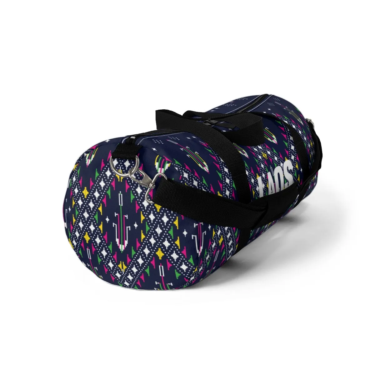 Lao Navy Traditional Textile Duffle Bag
