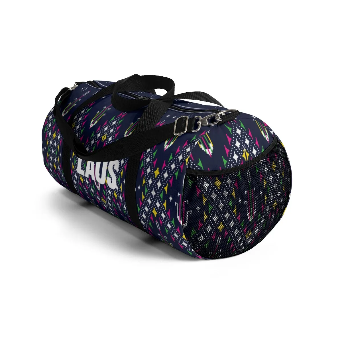 Lao Navy Traditional Textile Duffle Bag