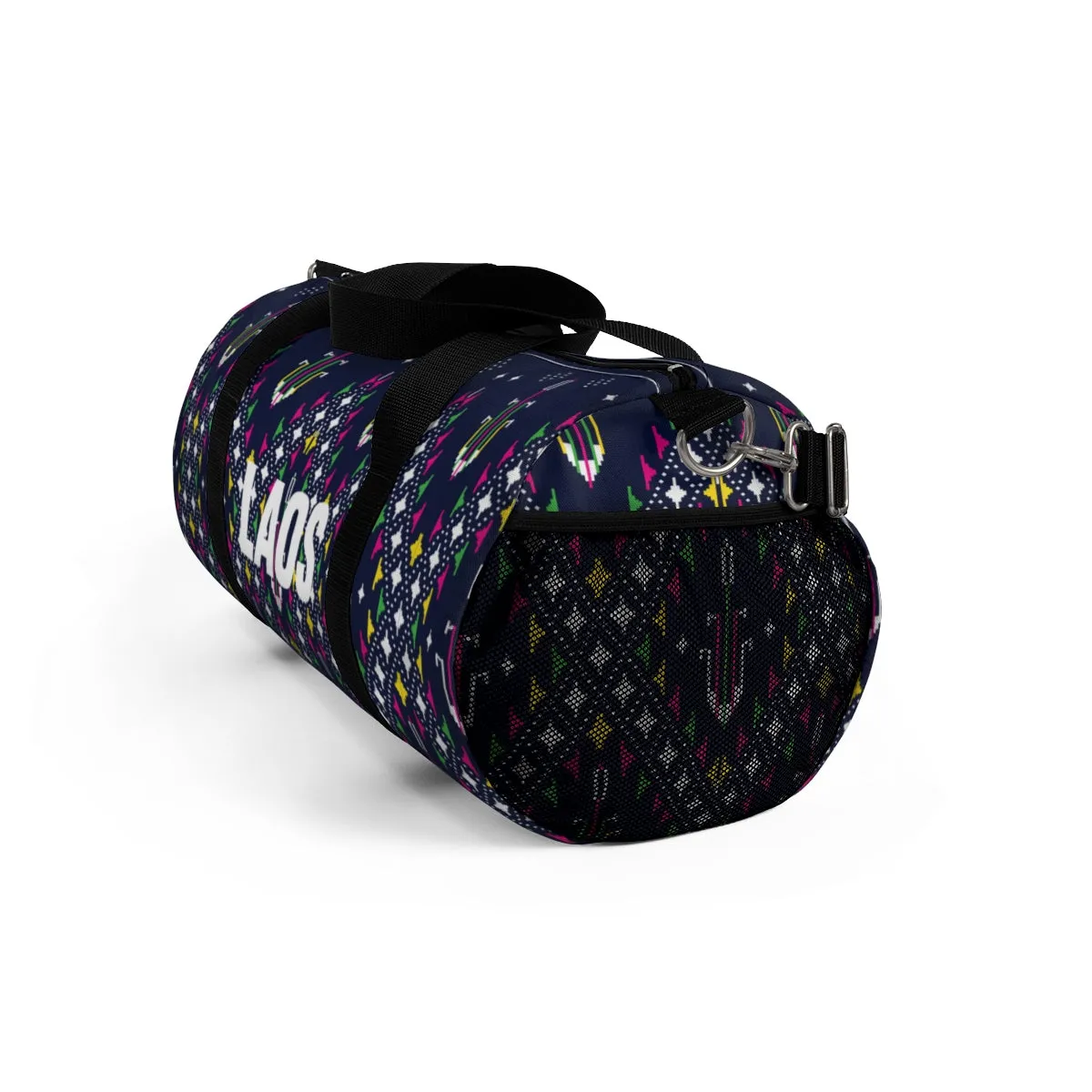 Lao Navy Traditional Textile Duffle Bag