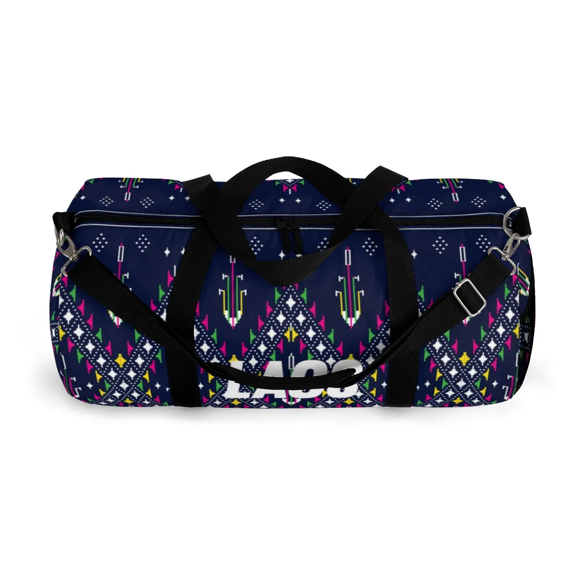 Lao Navy Traditional Textile Duffle Bag