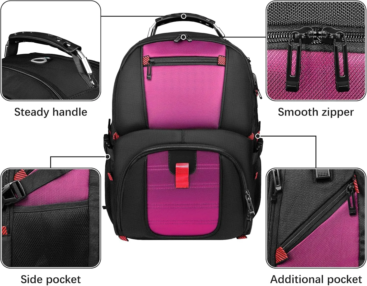 Large Travel Backpacks for Women, 17 Inch Laptop Backpack, Big Computer Backpack with Anti Theft Pockets, TSA Flight Approved Business Bag with USB Charging Port, Gifts for Her, Purple