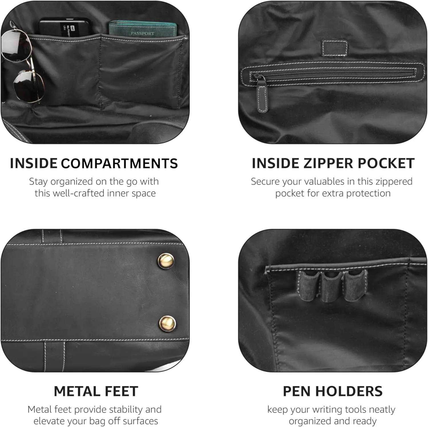 Leather Village Premium Leather Duffel Bags for Men & Women-Stylish Travel Weekender Carry-On Sports Gym Overnight Luggage Bag - 24 Inch - Black