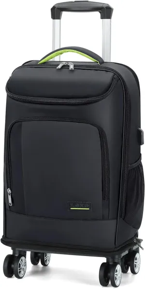 Lekebobor Travel Rolling Backpack, Waterproof Backpack with Wheels for Adults Women and Men,Business and Travel Commuter,15.6 inch Airline Approved Travel Backpack,Black