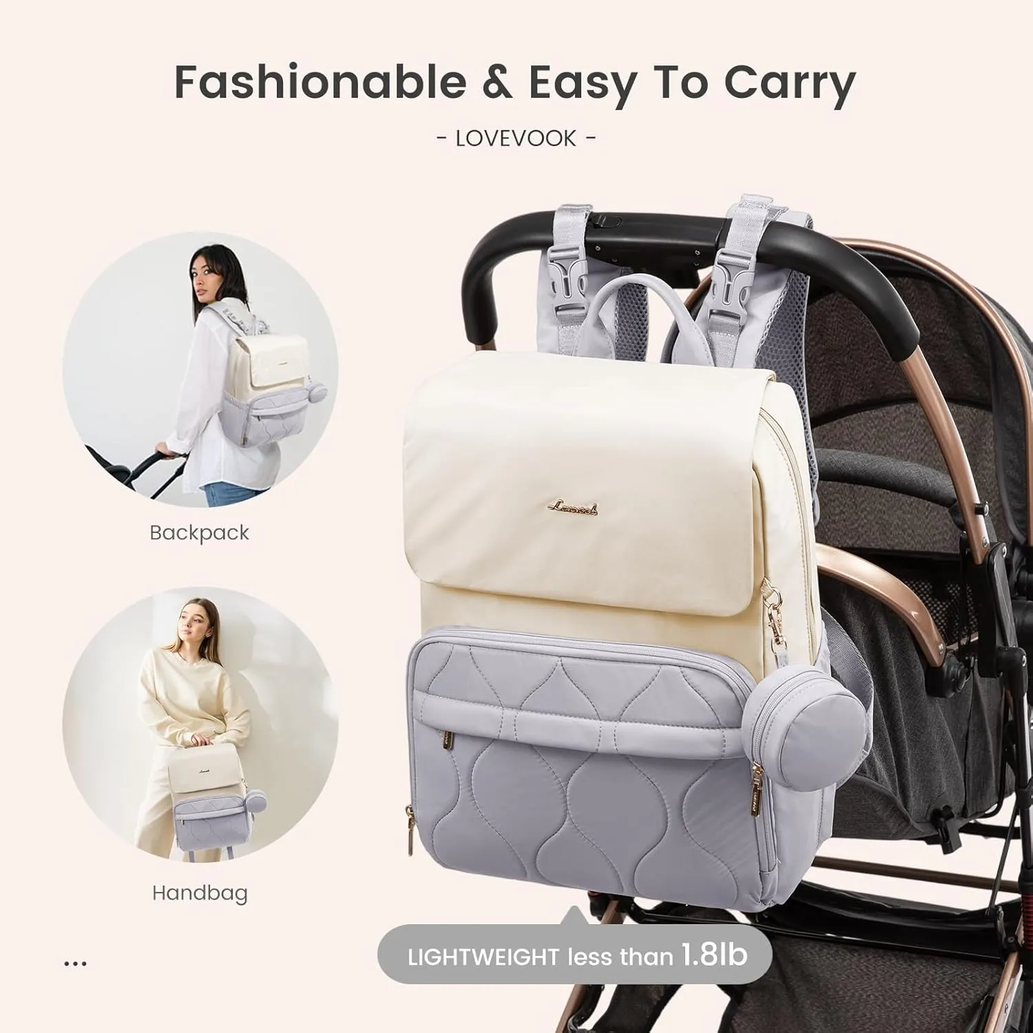 LOVEVOOK Diaper Bag Backpack, Baby Travel Bags for Boys & Girl, Toddler Diaper Bag with Changing Station & Pacifier Case, Paaleras Para Bebe Nia & Nio - Newborn Essentials Must Haves Mom