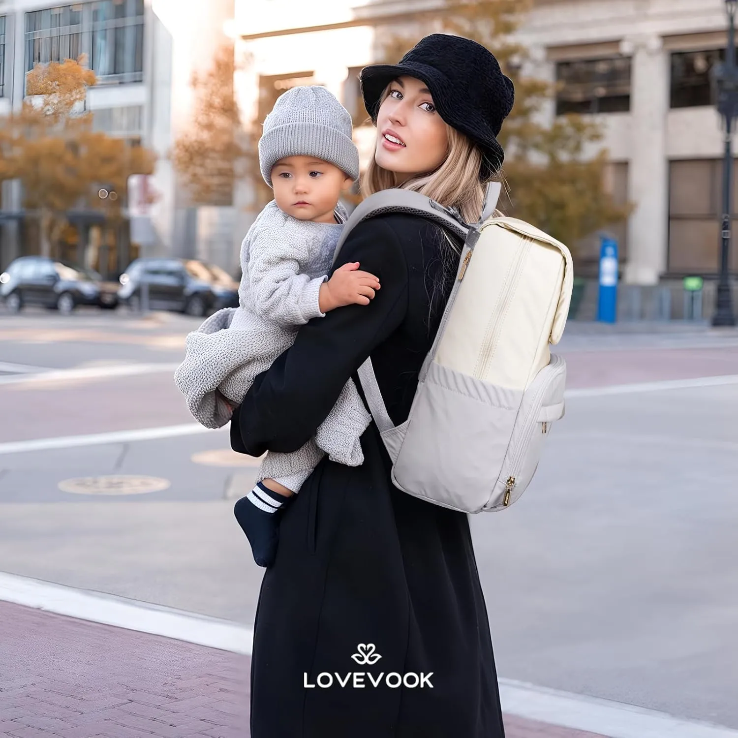 LOVEVOOK Diaper Bag Backpack, Baby Travel Bags for Boys & Girl, Toddler Diaper Bag with Changing Station & Pacifier Case, Paaleras Para Bebe Nia & Nio - Newborn Essentials Must Haves Mom