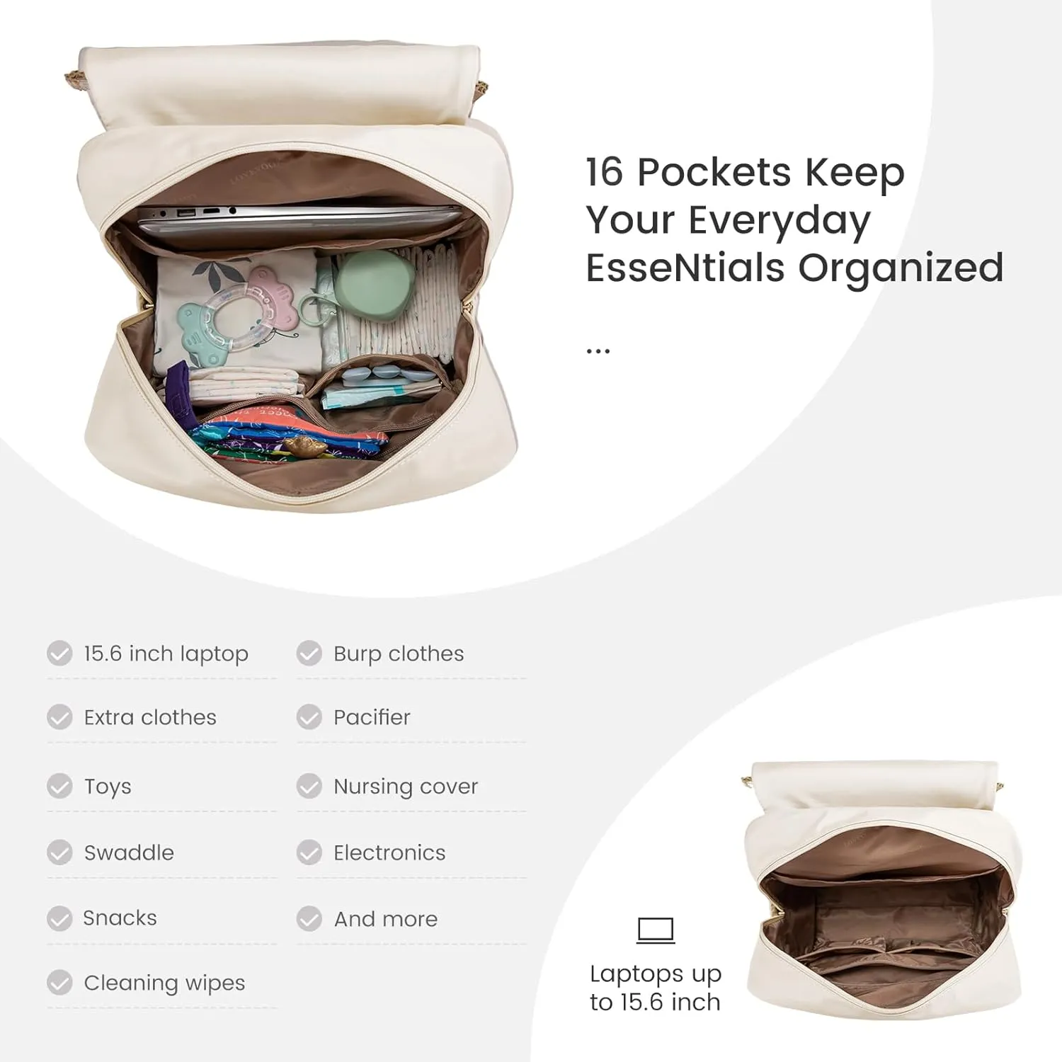LOVEVOOK Diaper Bag Backpack, Baby Travel Bags for Boys & Girl, Toddler Diaper Bag with Changing Station & Pacifier Case, Paaleras Para Bebe Nia & Nio - Newborn Essentials Must Haves Mom