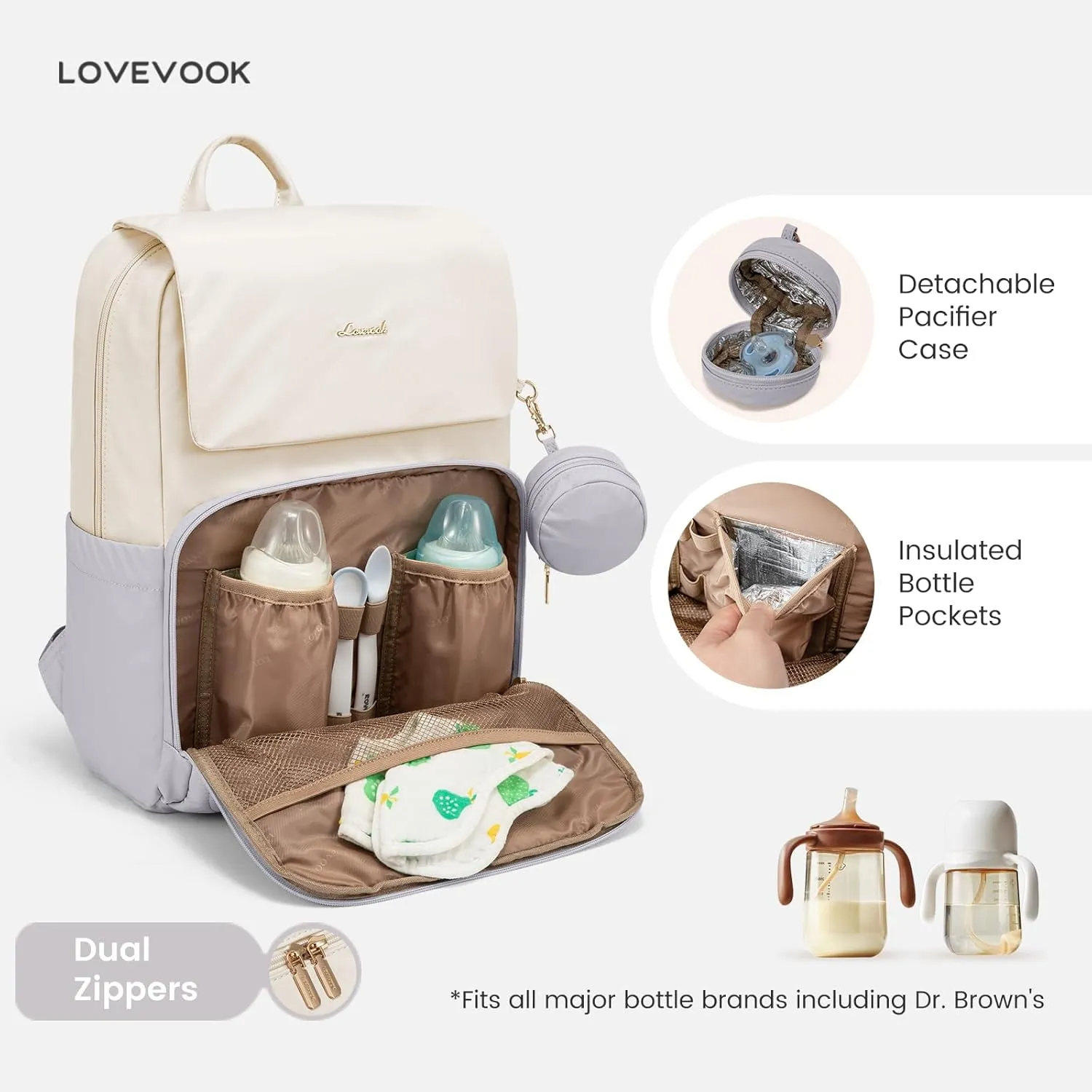 LOVEVOOK Diaper Bag Backpack, Baby Travel Bags for Boys & Girl, Toddler Diaper Bag with Changing Station & Pacifier Case, Paaleras Para Bebe Nia & Nio - Newborn Essentials Must Haves Mom