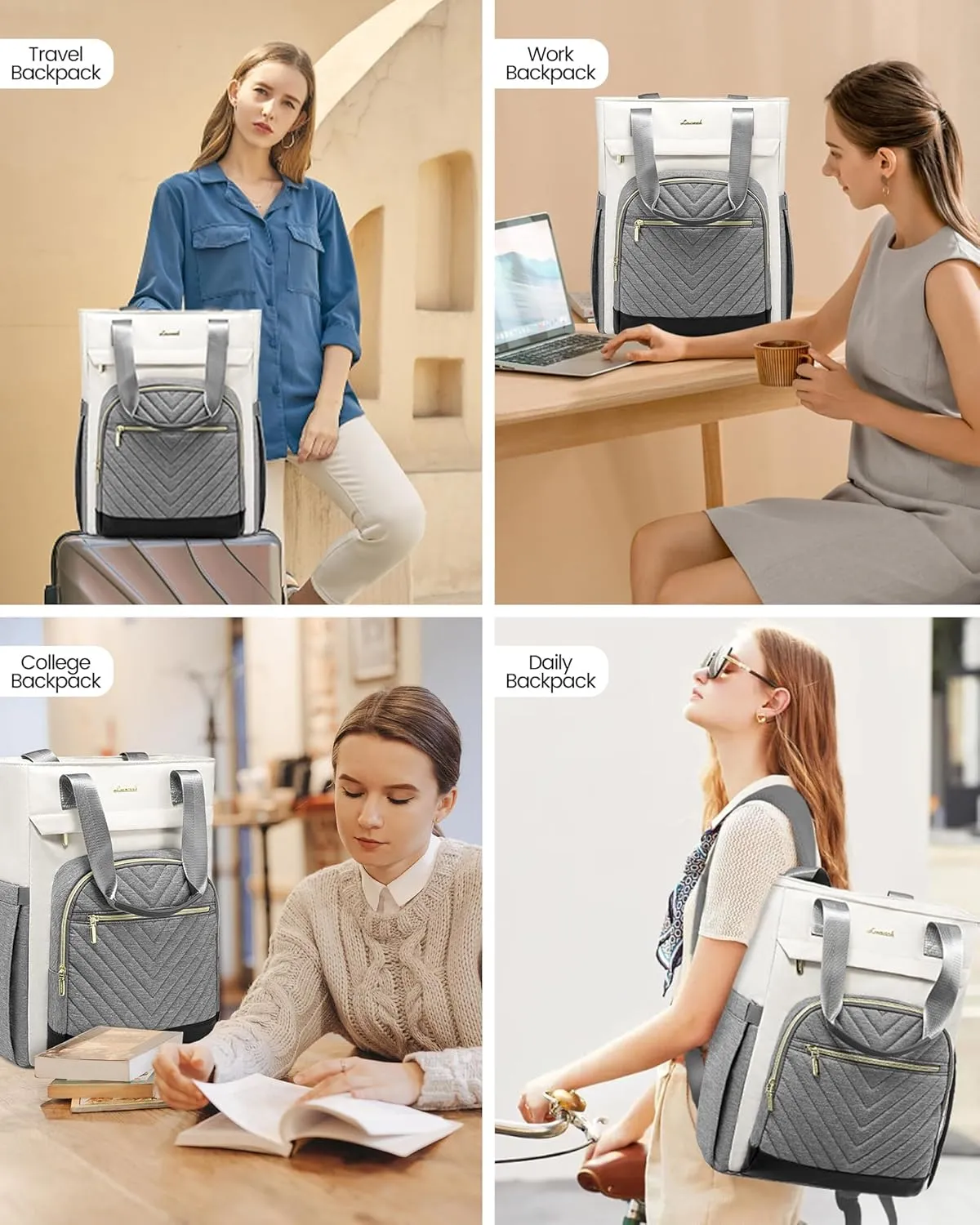 LOVEVOOK Laptop Backpack for Women, 17 Inch Work Laptop Bag Teacher Nurse Backpack, Wide Open Travel Backpack Purse Convertible Business Computer Tote Daypack