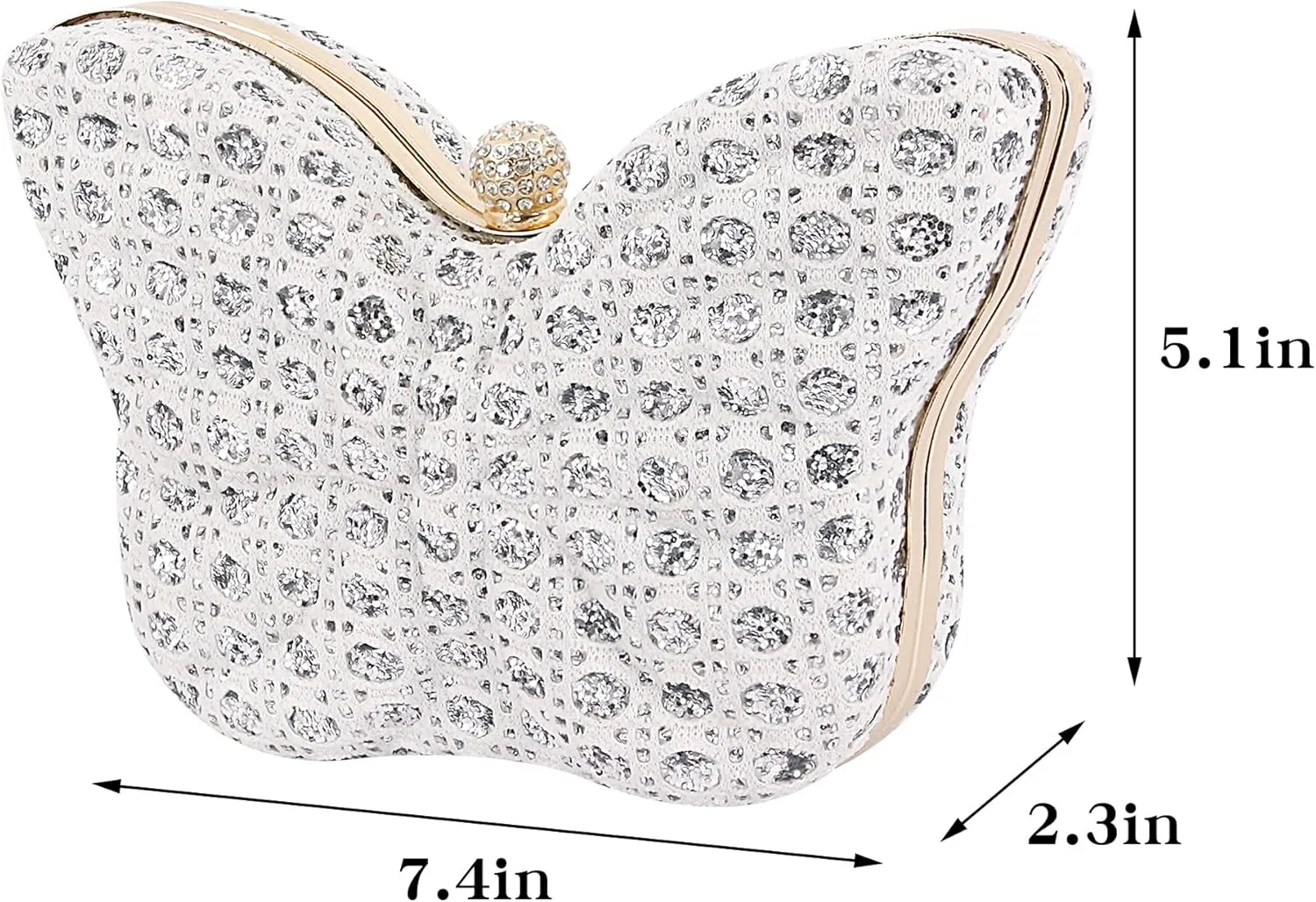 Naimo Womens Butterfly Clutch Bag Glitter Evening Bag Mini Handbag Sparkly Shoulder Chain Purse