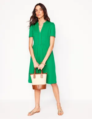 Naomi Short Sleeve Dress-Teal Stamp