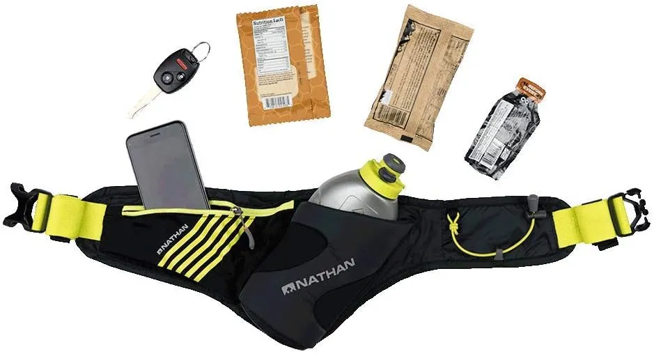 Nathan Peak Hydration Waist Pack with Storage Area & Run Flask 18oz  Running, Hiking, Camping, Cycling