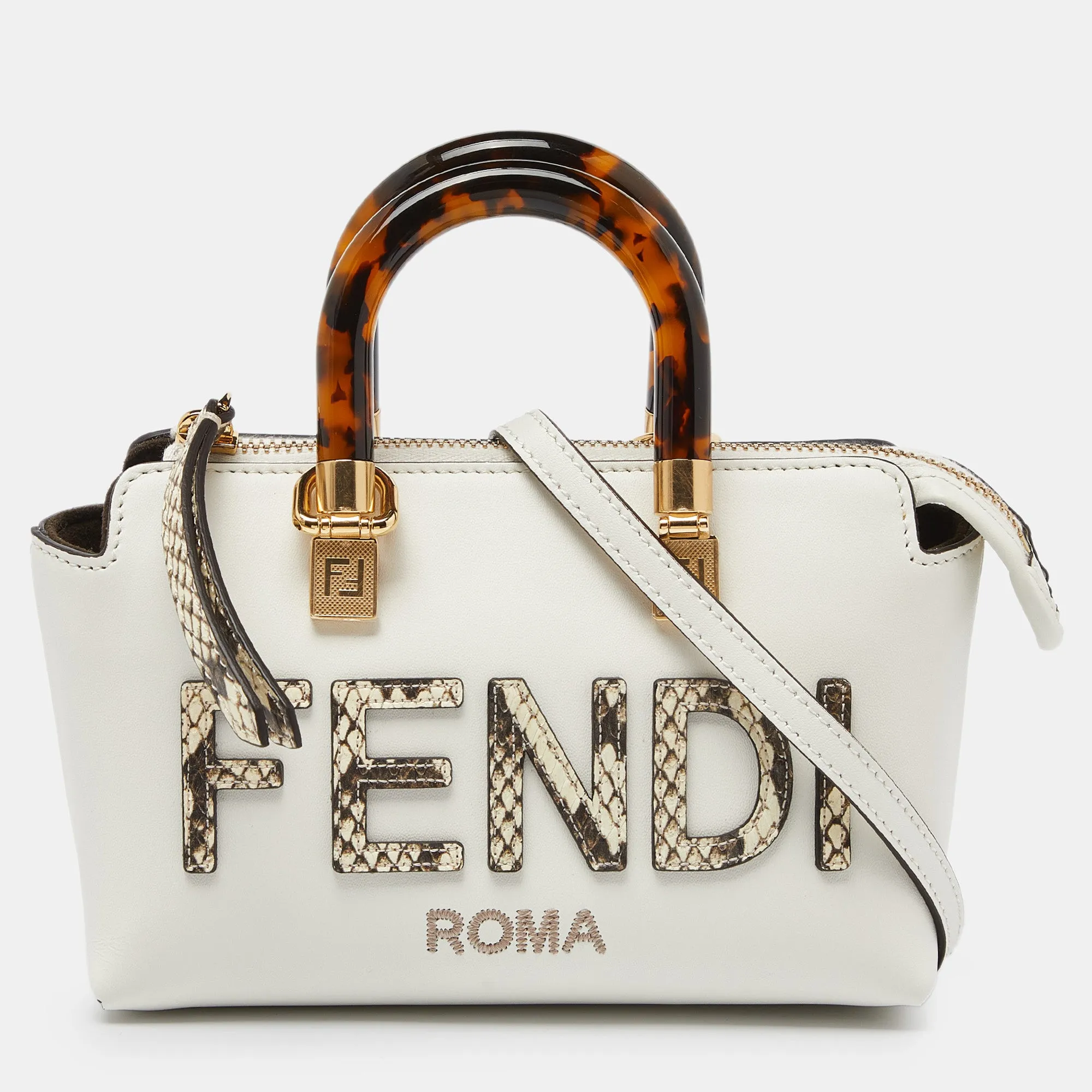 Off White Python and Leather Mini By The Way Bag