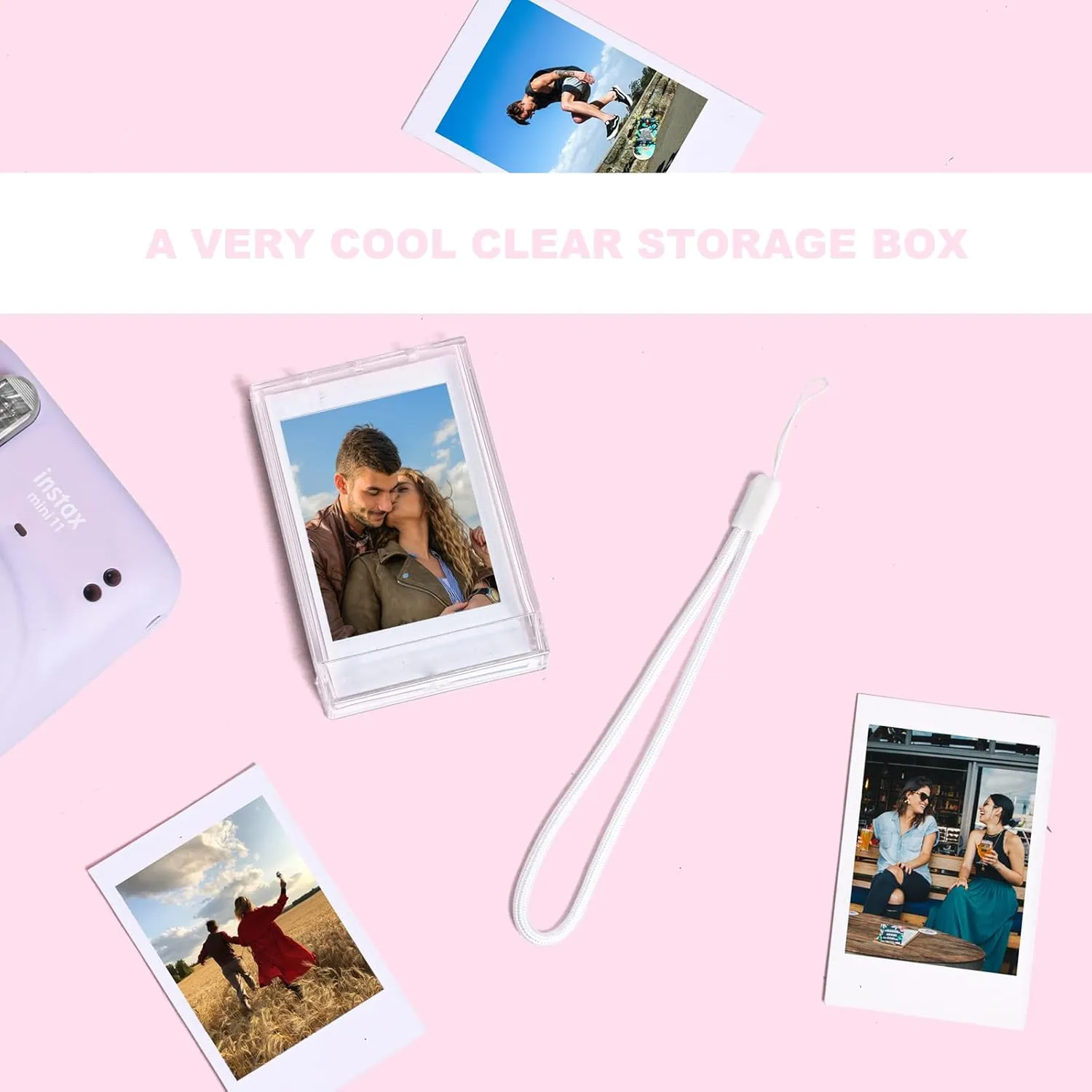 Picture Holder Storage Case for Fujifilm Instax Mini Film,3 inch Photo Pouch Instant Camera Film Accessories for Fujifilm Instax Mini EVO/40/90/12/11/9/8/7/7 /7s ect (2, Transparent)