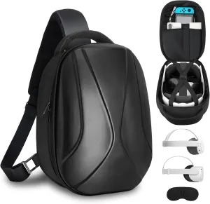 Quest 3 Carrying Case Compitable with Meta Quest 3/Quest 2/Vision Pro VR Headset, Expand Capacity for Elite Head Strap and Controller Accessories, Ultra Unique Design for Comfort Travel