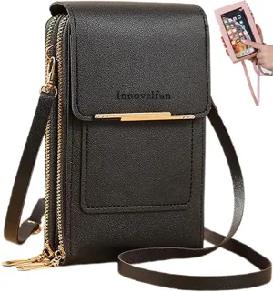 Retro All-Match Vertical Cellphone Bag,Small Leather Crossbody Purse Shoulder Crossbody Bags for Women