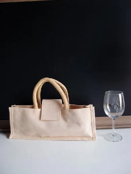 Richland Natural Jute Horizontal Wine Tote 14" (Set of 5)