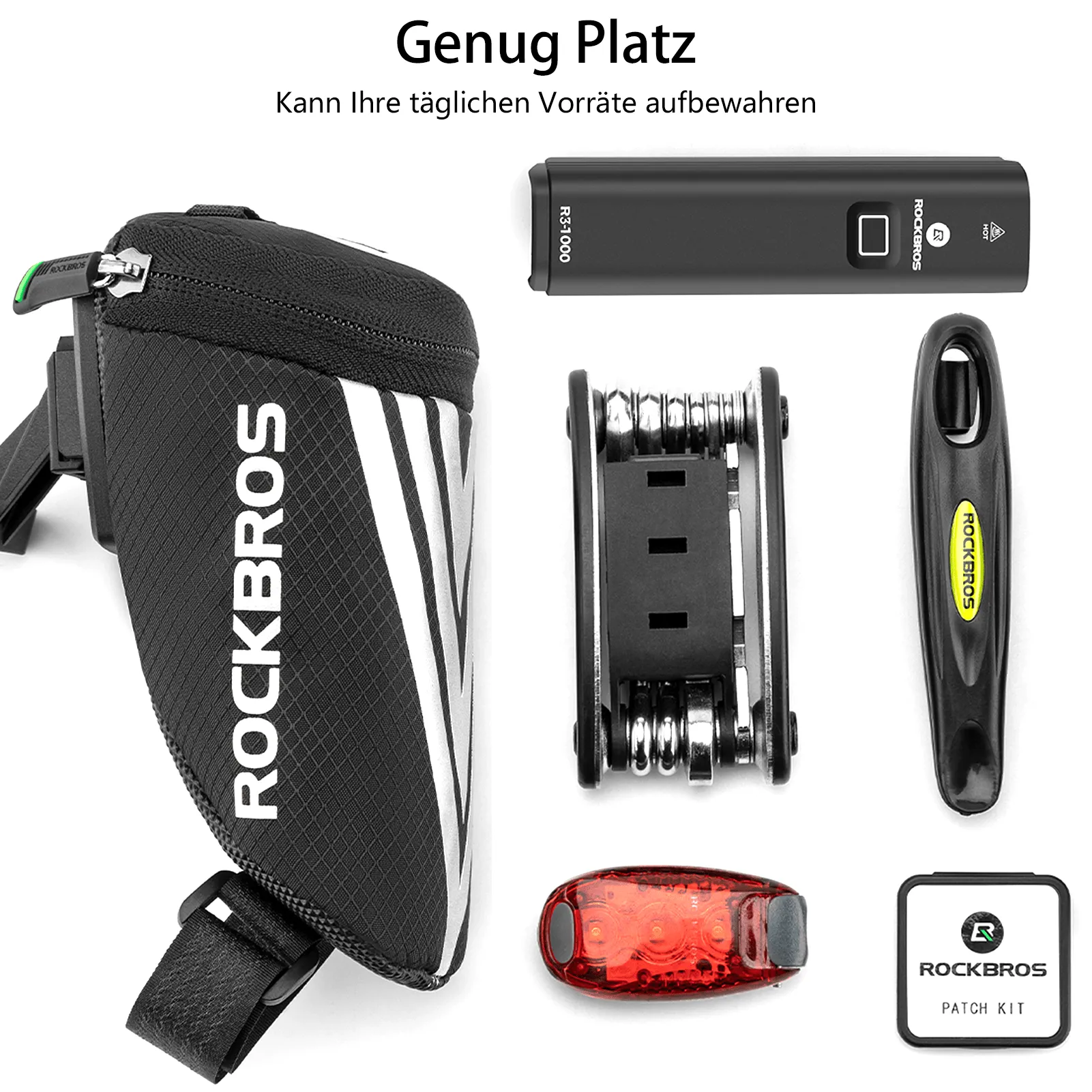 ROCKBROS Fahrrad Satteltasche für MTB/Rennrad/Faltrad Mini Portable