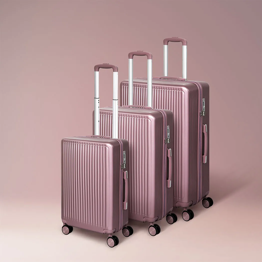 Slimbridge Luggage Suitcase Trolley Rose gold 3pc 20" 24" 28"