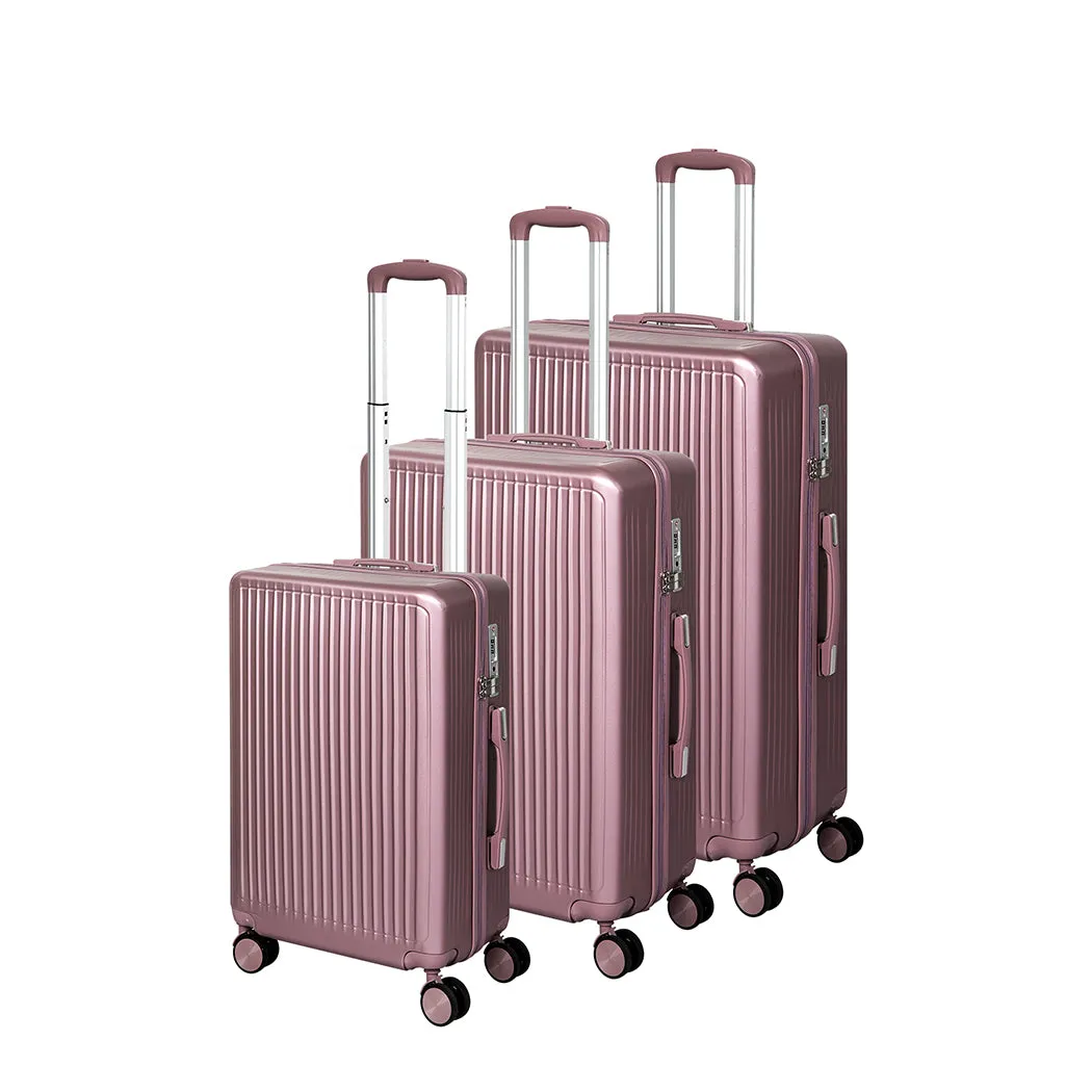 Slimbridge Luggage Suitcase Trolley Rose gold 3pc 20" 24" 28"