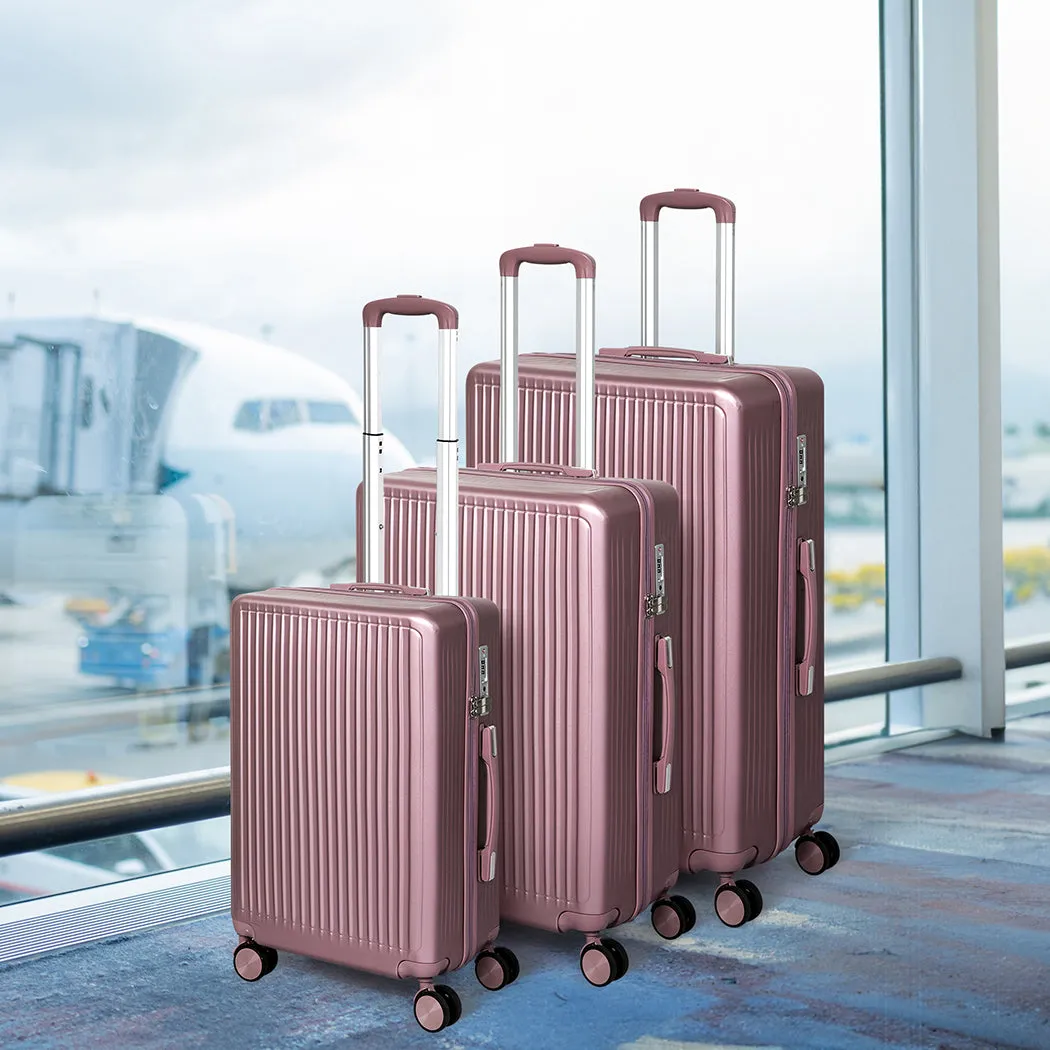Slimbridge Luggage Suitcase Trolley Rose gold 3pc 20" 24" 28"