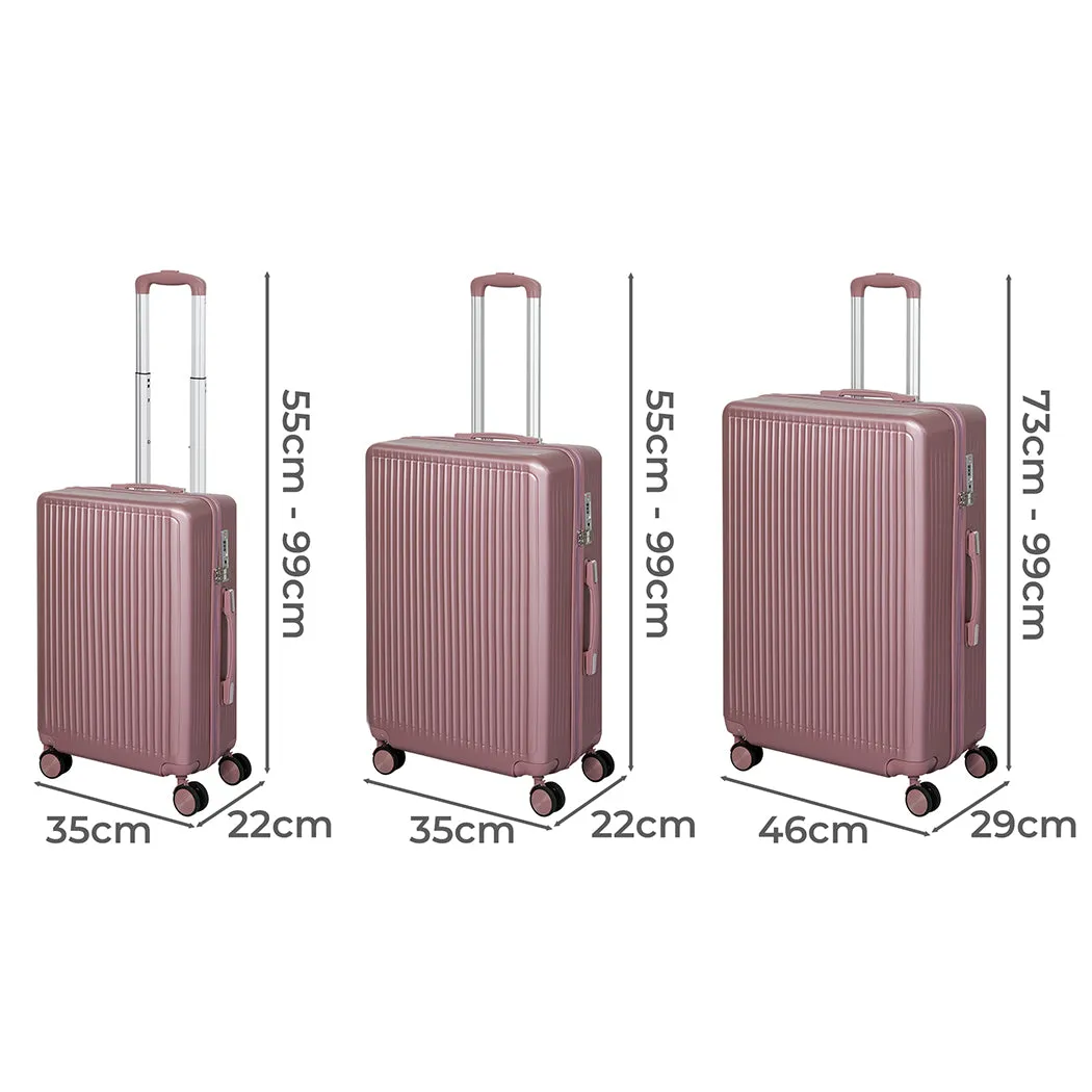Slimbridge Luggage Suitcase Trolley Rose gold 3pc 20" 24" 28"