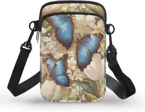 Small Crossbody Bags for Women, Spring Flowers Cell Phone Purse Wallet, Travel Pouch Passport Phone Holder Wallet