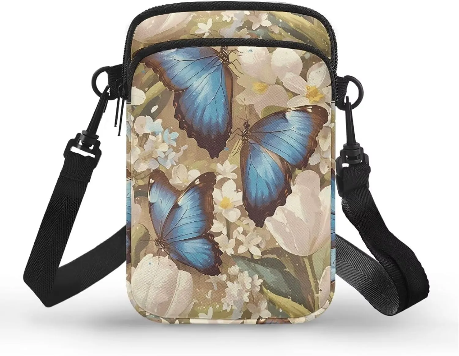 Small Crossbody Bags for Women, Spring Flowers Cell Phone Purse Wallet, Travel Pouch Passport Phone Holder Wallet