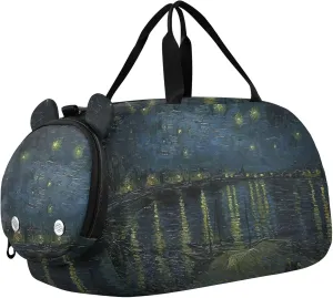 Starry Night Vangogh Prints Girls Duffle Bags for Travel Weekend Duffel Overnight with Shoulder Strap Carry on Duffel Bag Boys