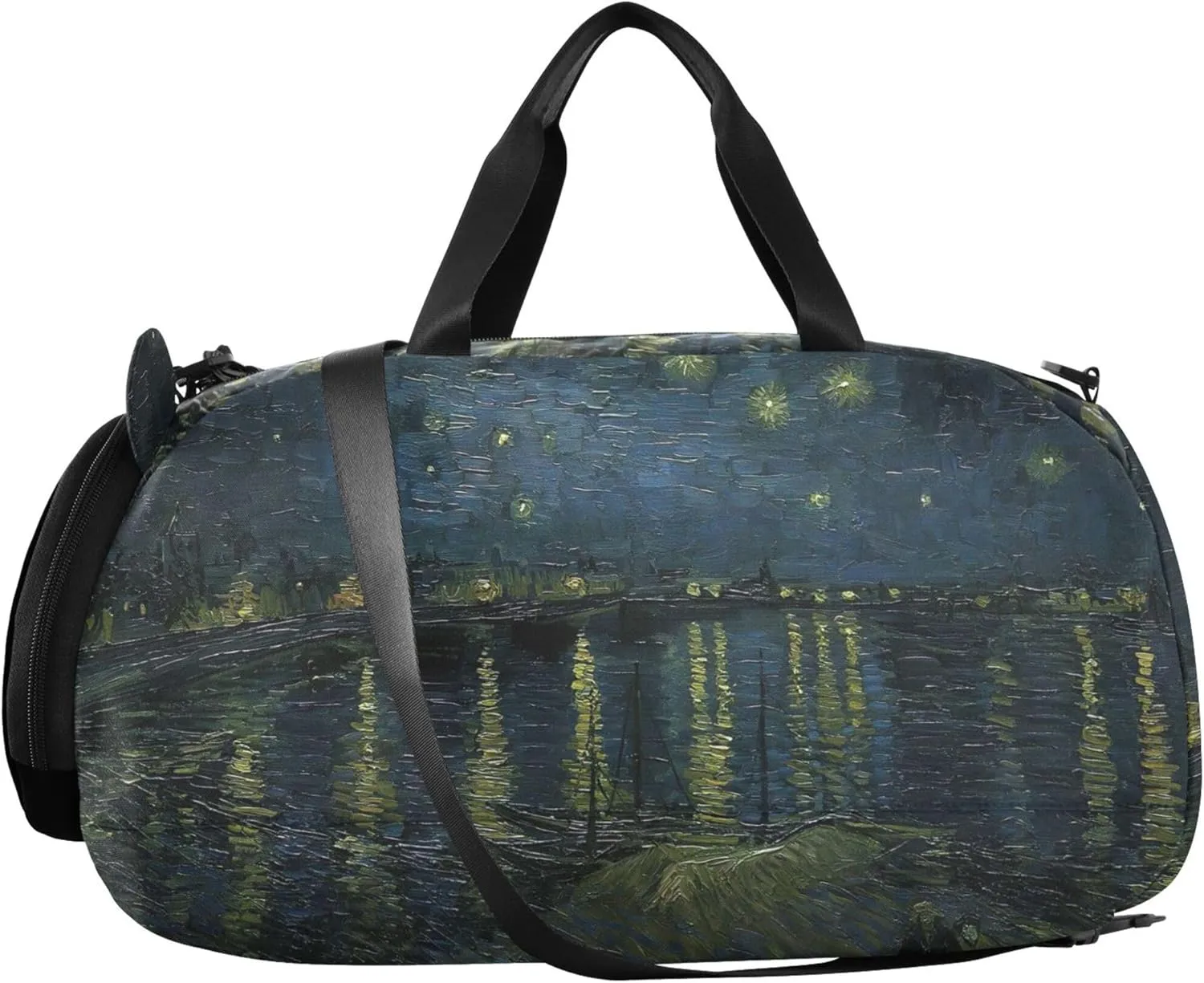 Starry Night Vangogh Prints Girls Duffle Bags for Travel Weekend Duffel Overnight with Shoulder Strap Carry on Duffel Bag Boys
